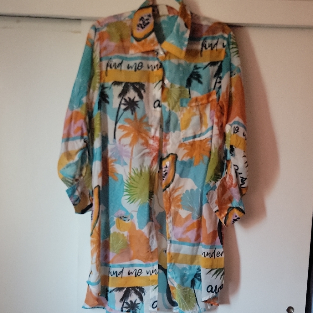 Tropical Print Women's Blouse